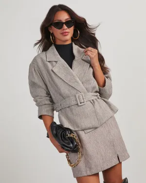 Business Needs Belted Crop Jacket