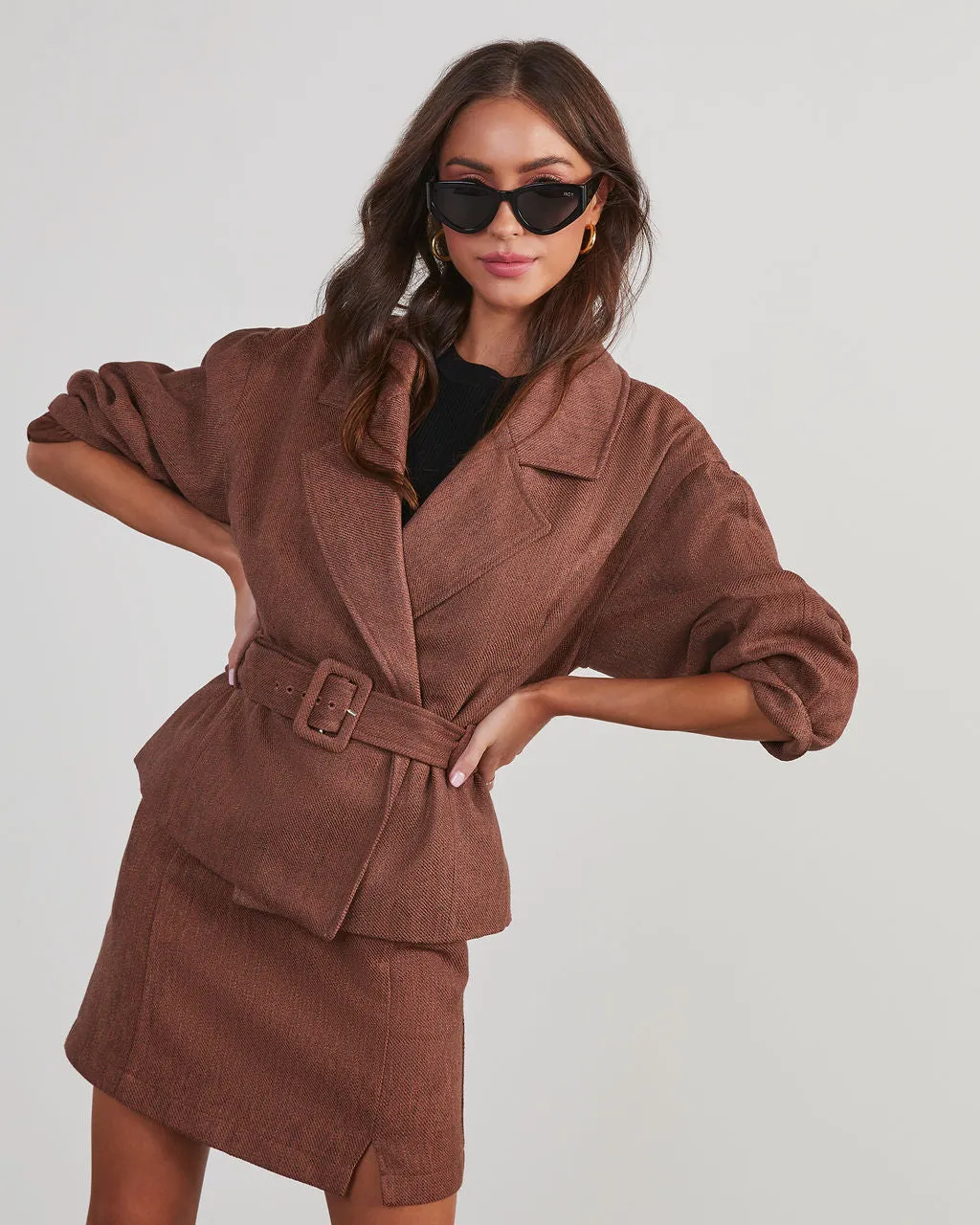 Business Needs Belted Crop Jacket