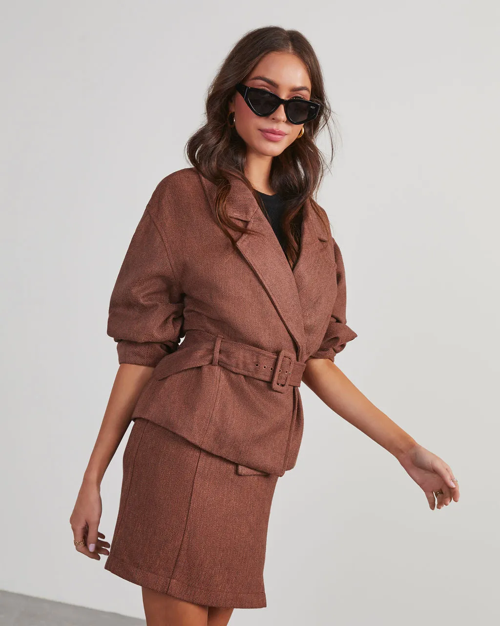 Business Needs Belted Crop Jacket