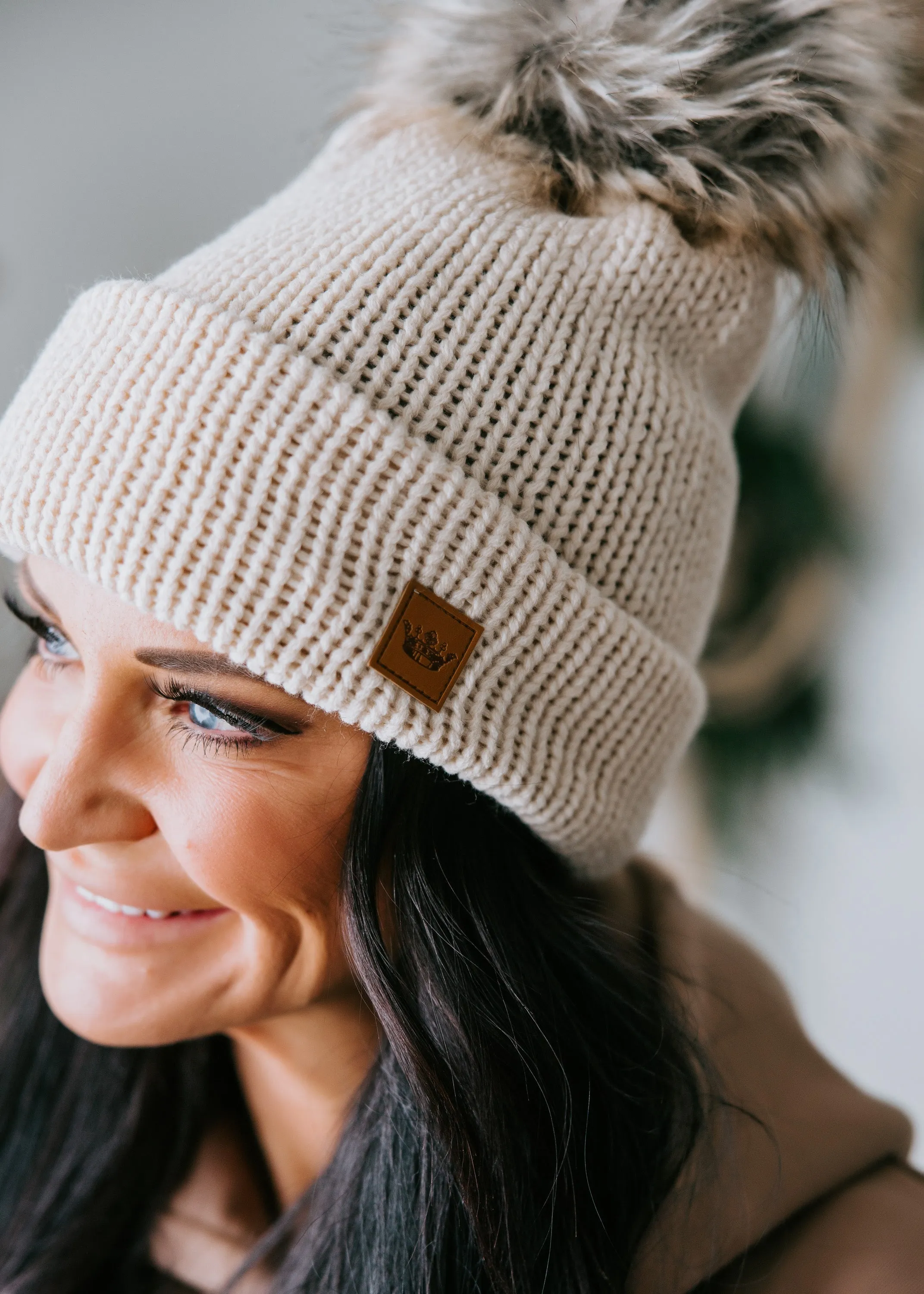 Cable Knit Pom Beanie