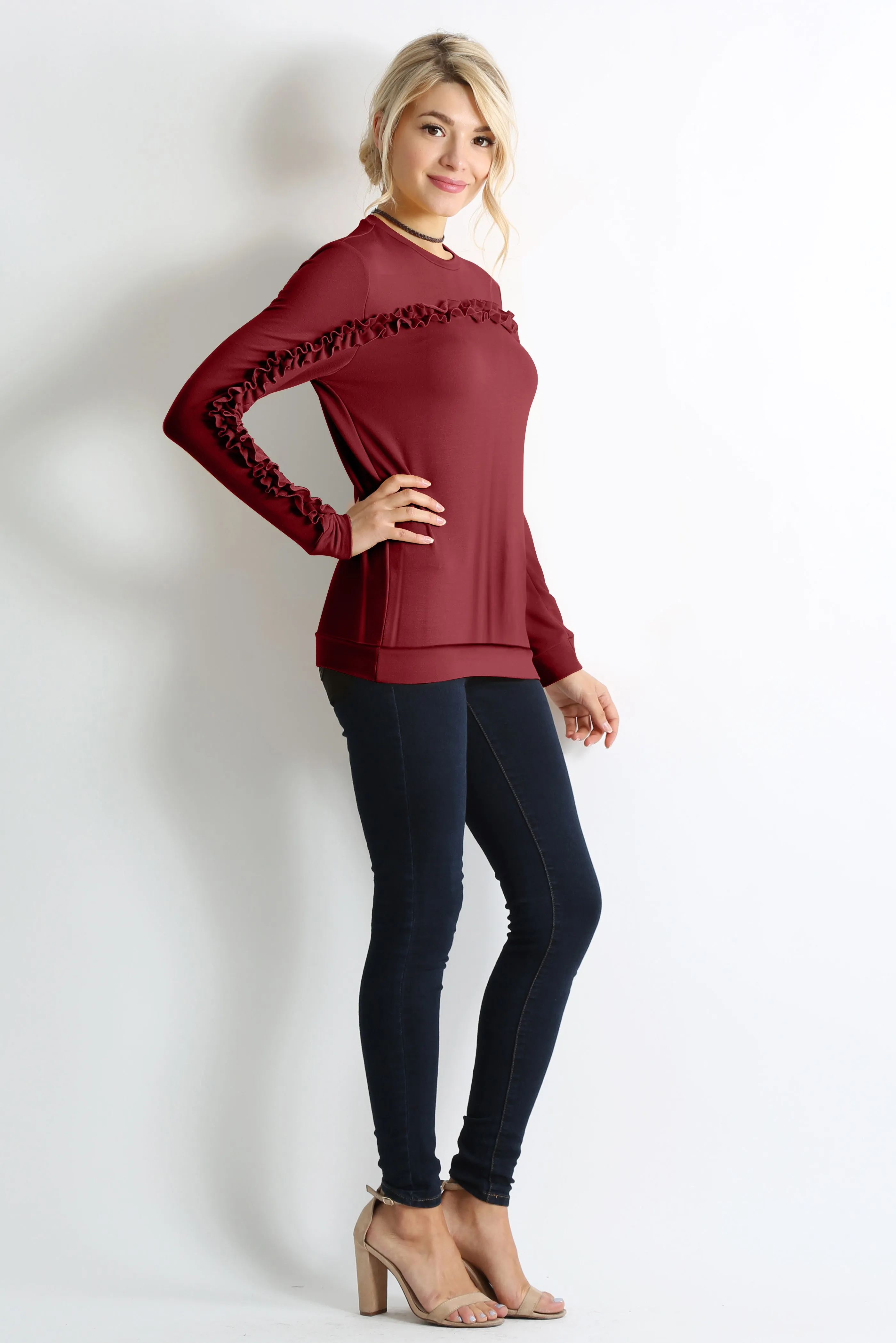 Cascade in Comfort Ruffle Pullover