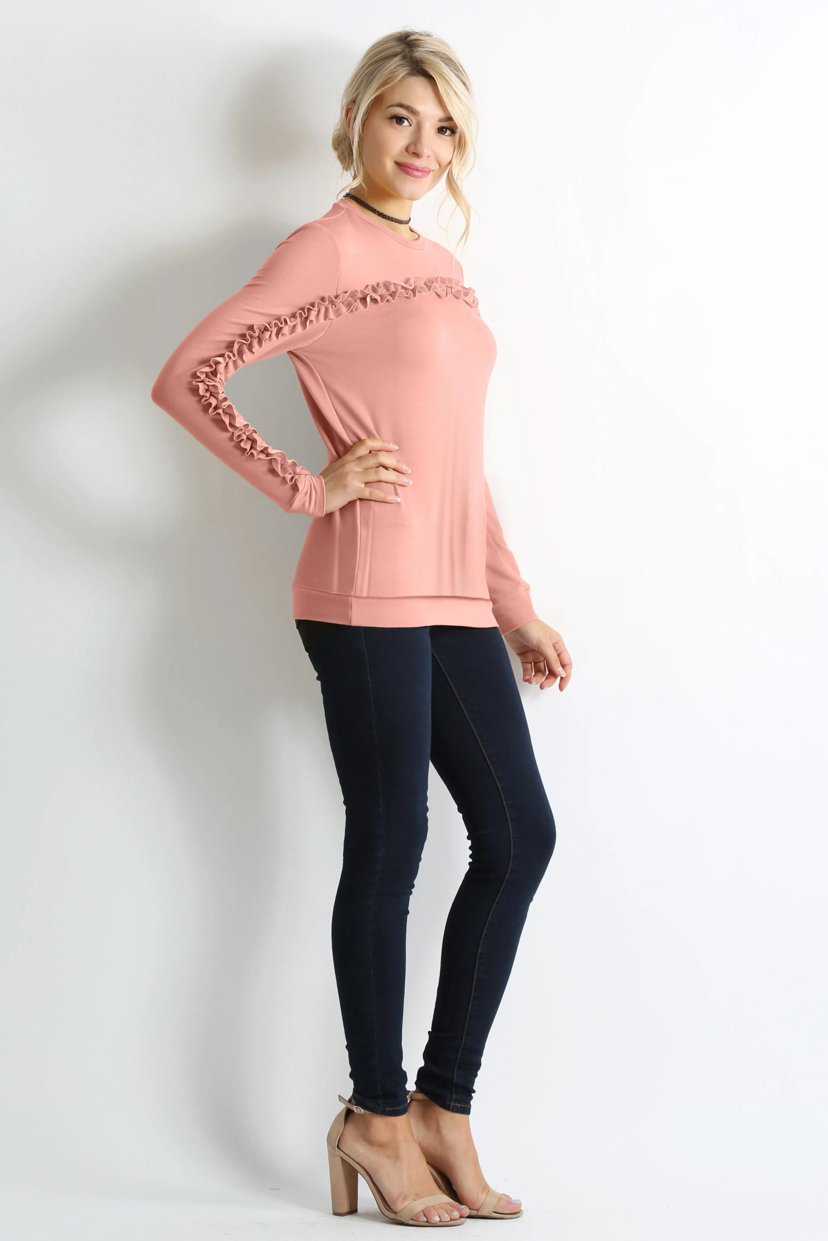 Cascade in Comfort Ruffle Pullover