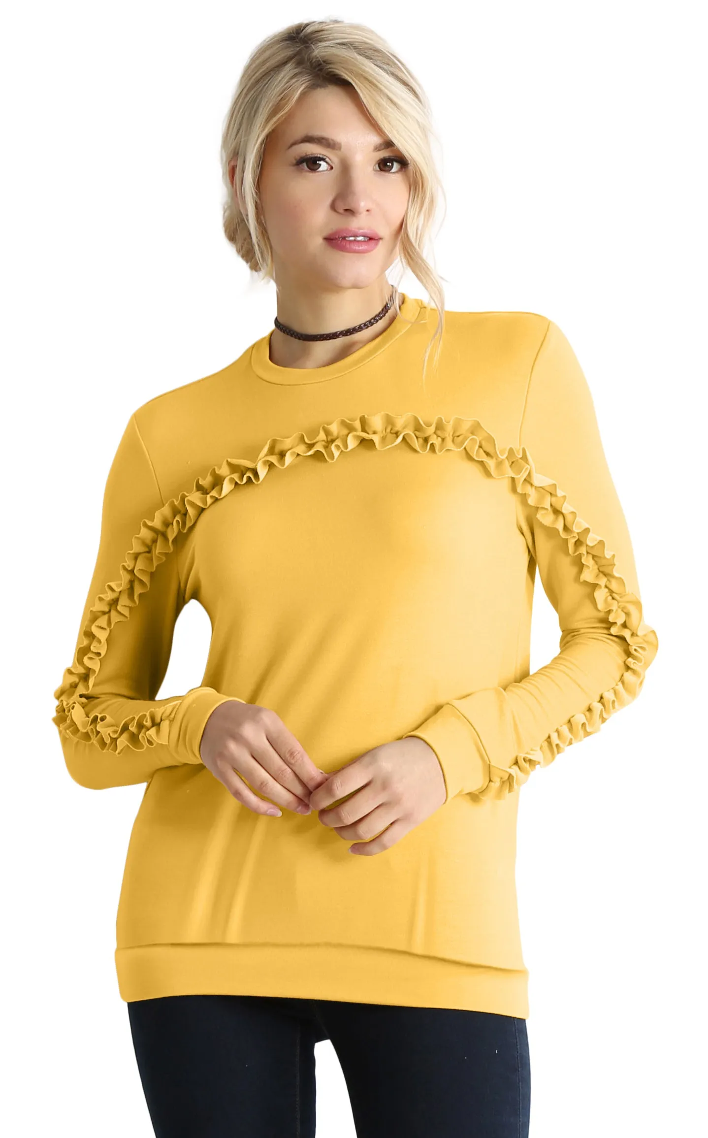 Cascade in Comfort Ruffle Pullover