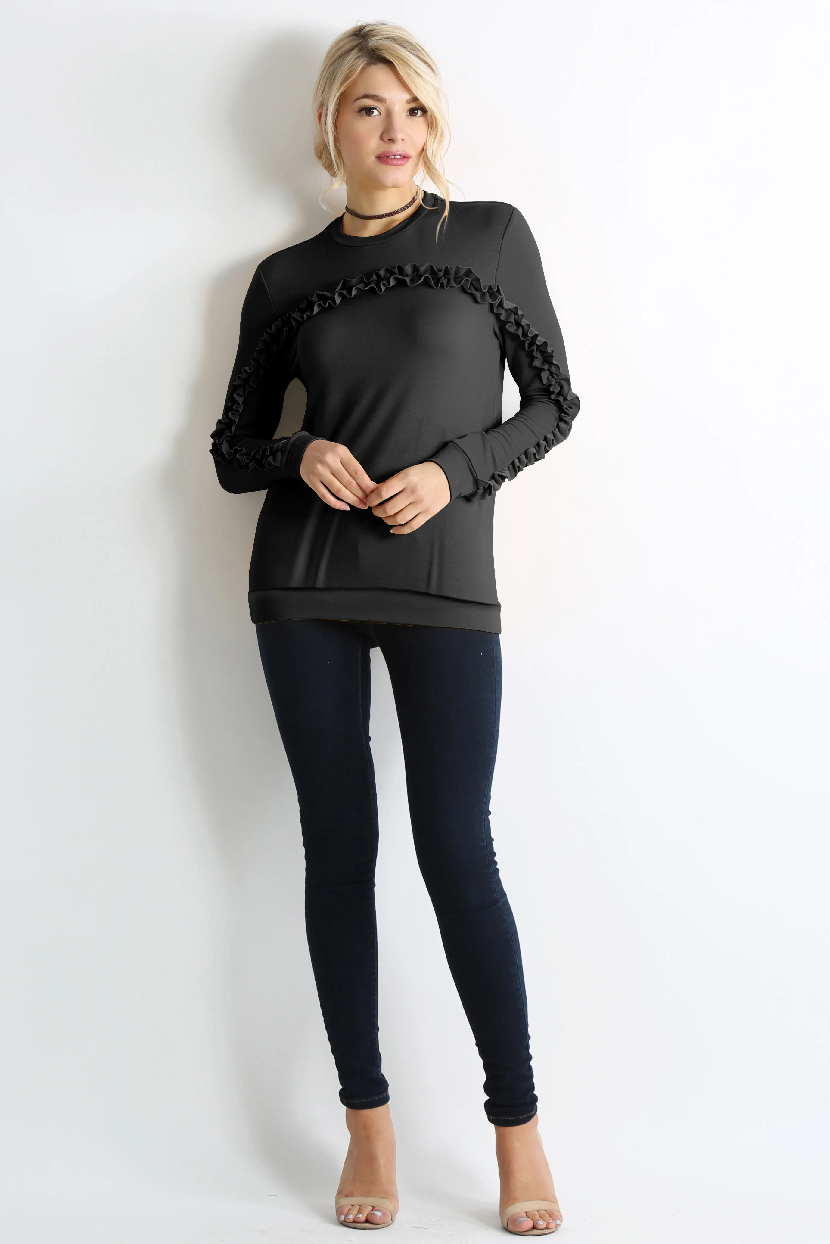 Cascade in Comfort Ruffle Pullover