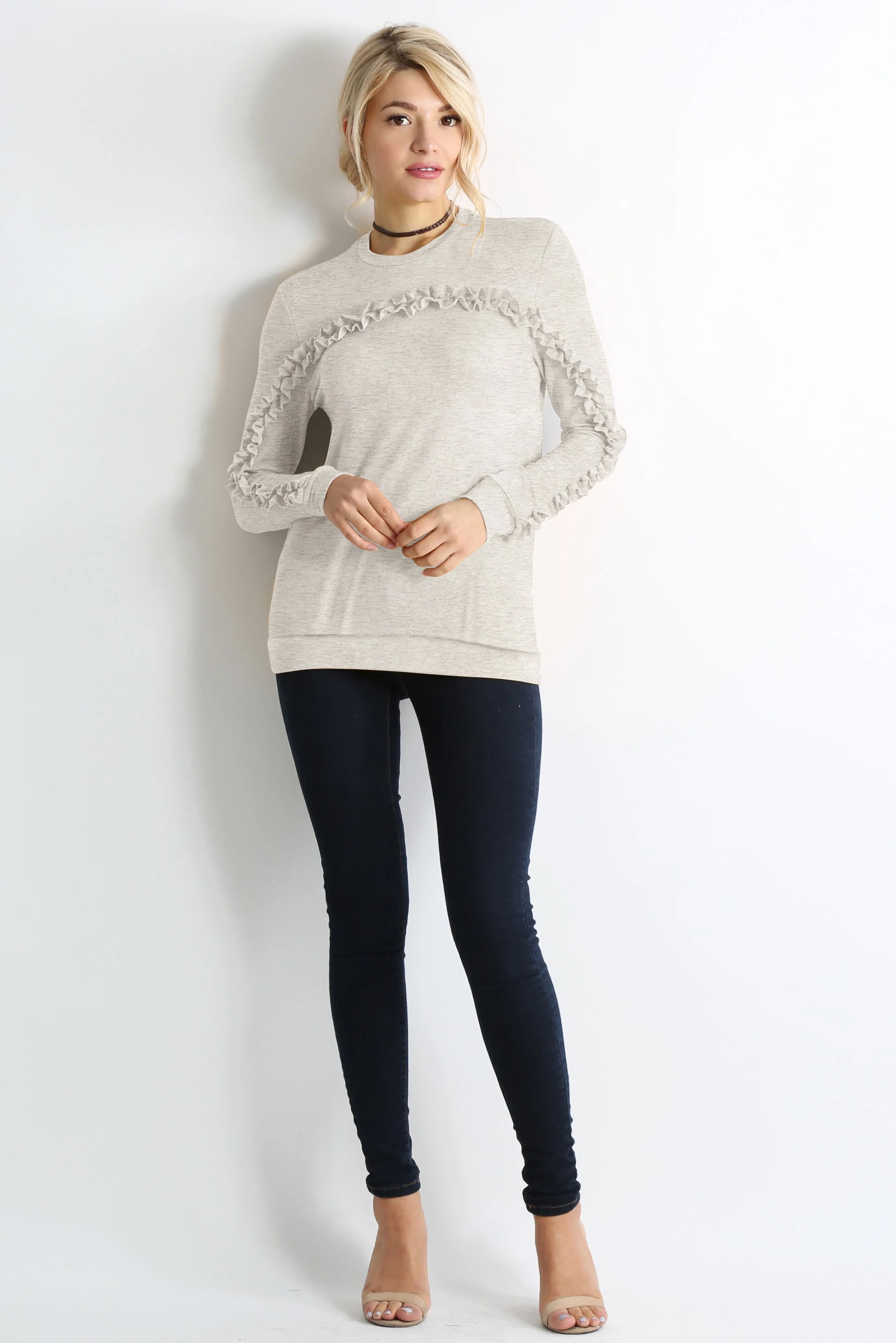 Cascade in Comfort Ruffle Pullover