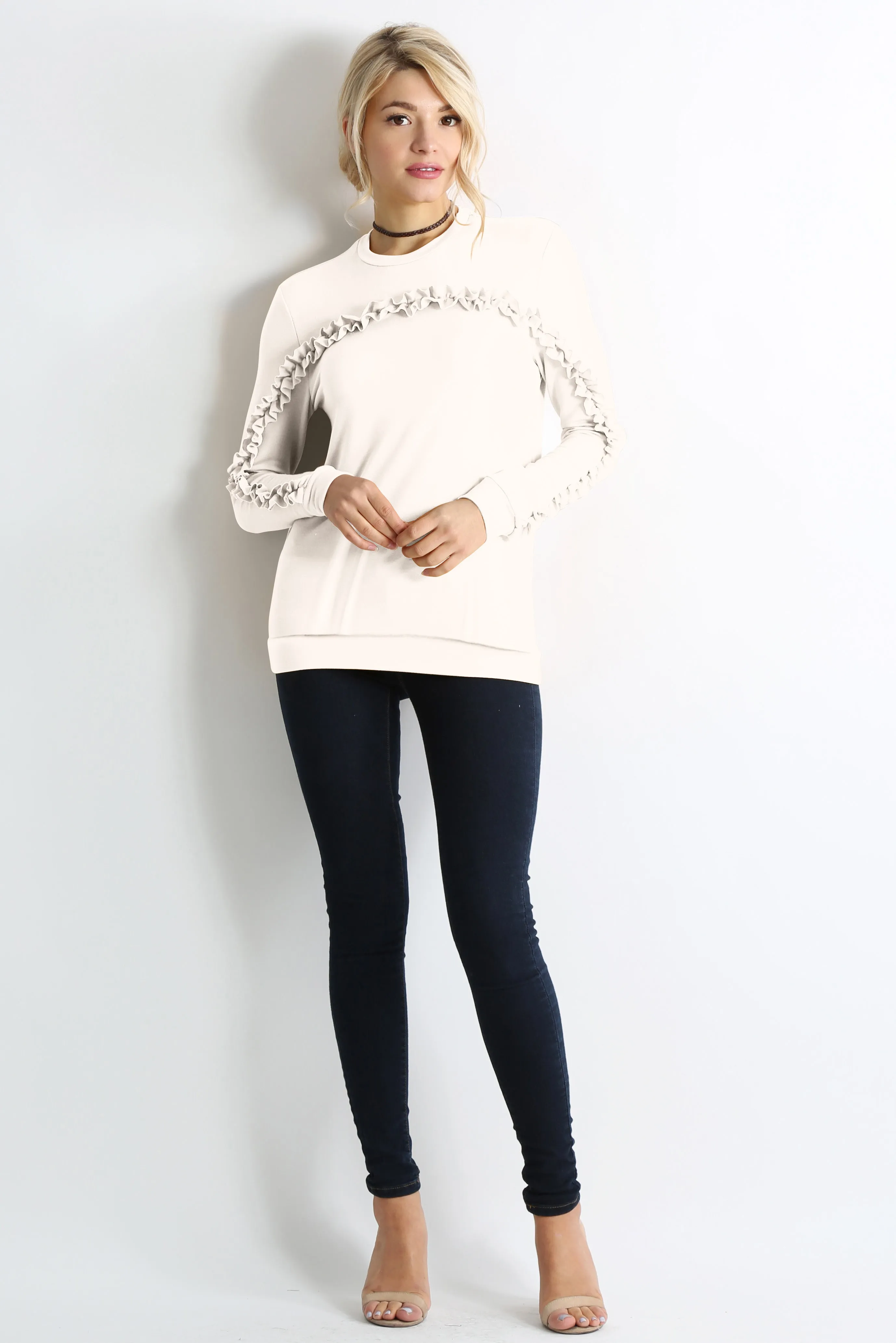 Cascade in Comfort Ruffle Pullover