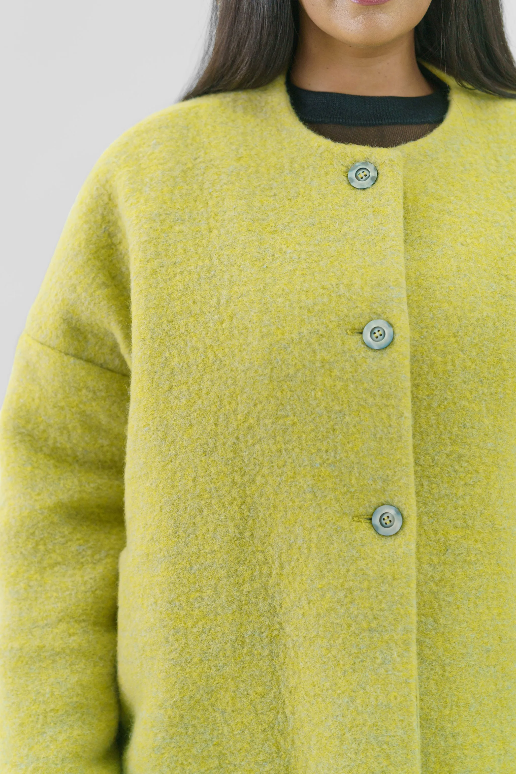 CHANGEANT WOOL MIX COAT