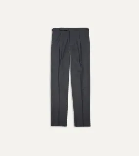 Charcoal Tropical Wool Single Pleat Trouser