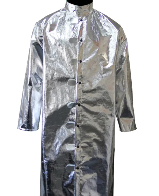 Chicago Protective Apparel 603-ABF Aluminized 50 Inch Coat 7 oz Ripstop Basofil (Style A) | Free Shipping and No Sales Tax