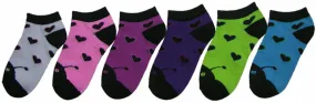 children's no show socks - black heart fish patterns - size 4-6 Case of 360