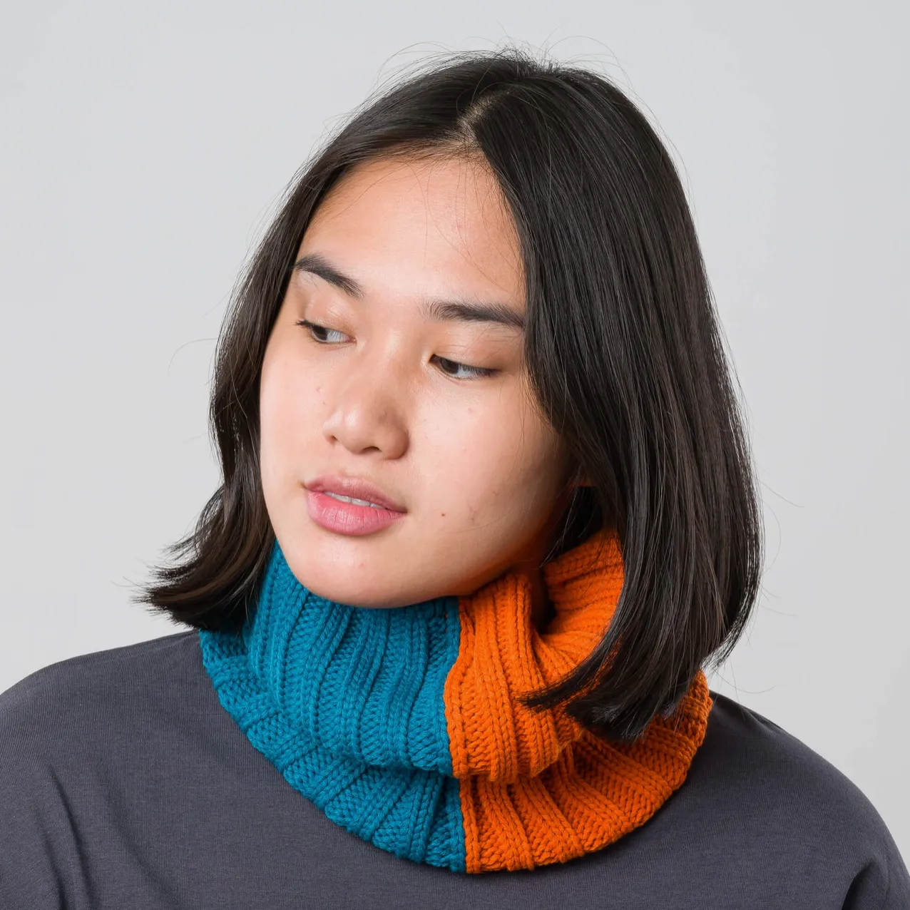 Chunky Colorblock Knit Snood