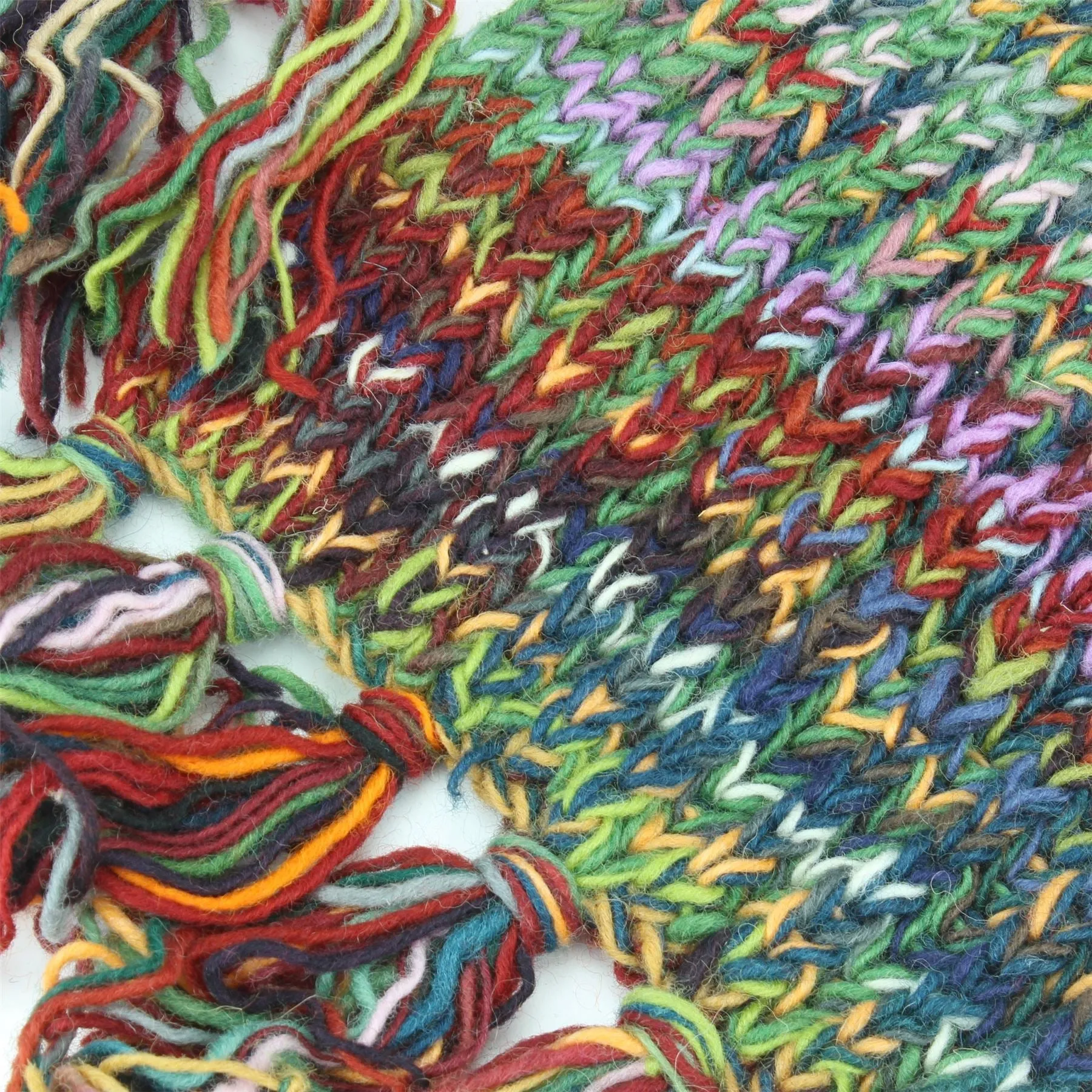 Chunky Wool Knit Scarf - Space Dye - Multi