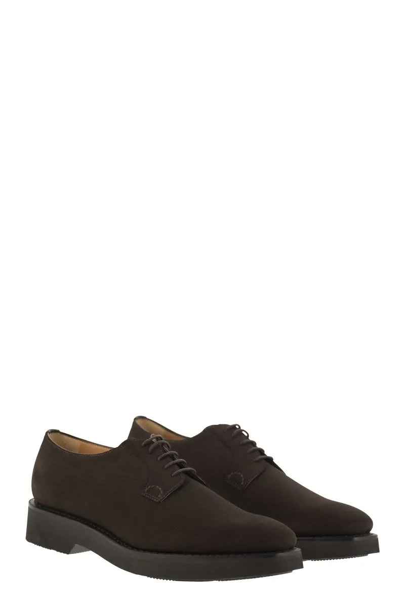 CHURCH'S Suede Calfskin Derby Dress Shoes