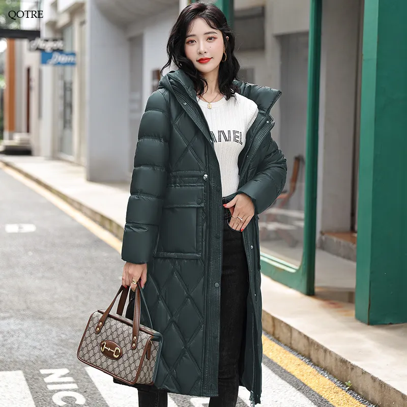 Cinched Waist Windproof Quilted Puffer Coat