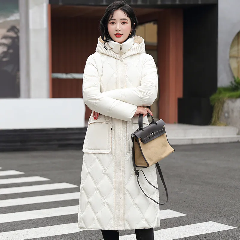 Cinched Waist Windproof Quilted Puffer Coat