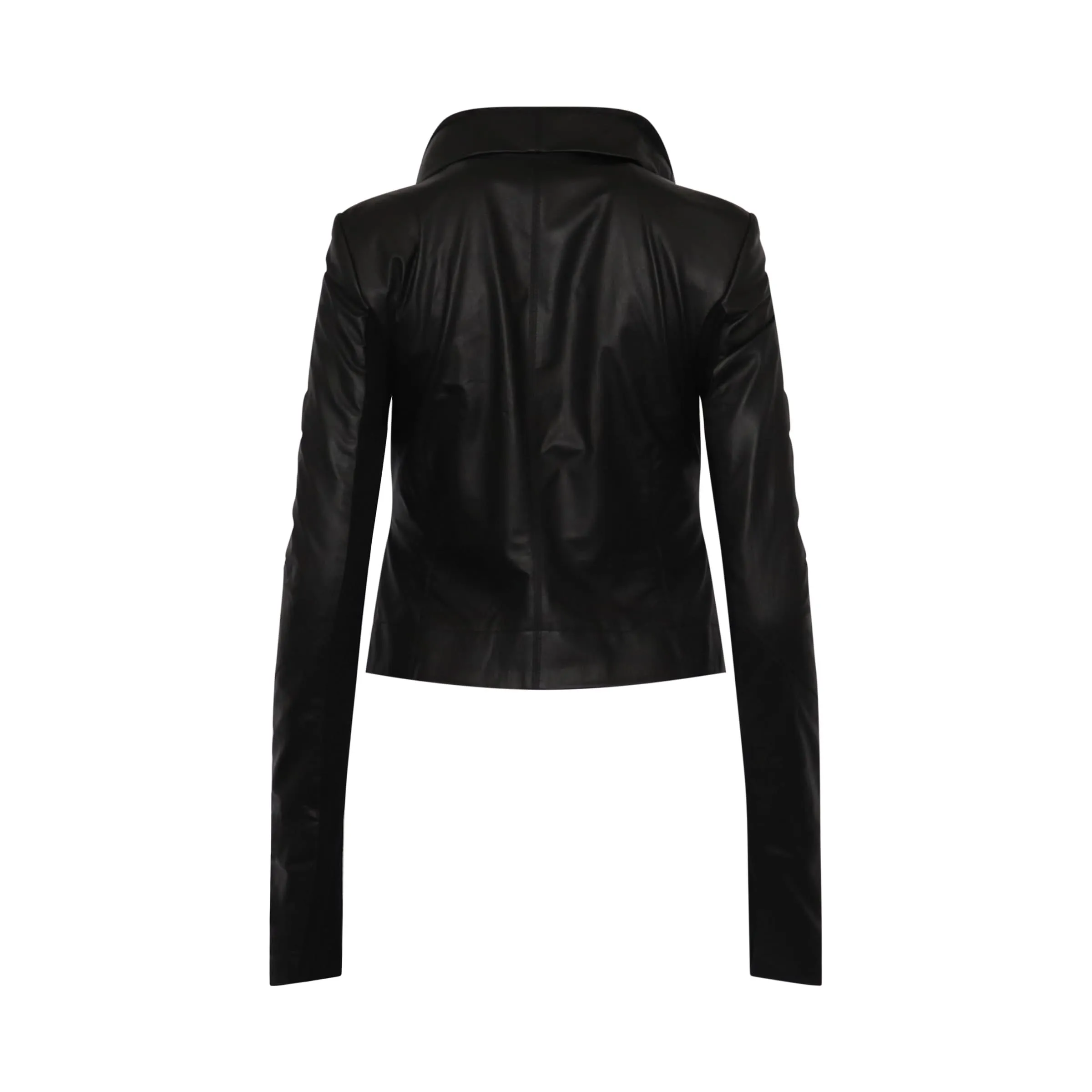 Classic Leather Biker Jacket in Black