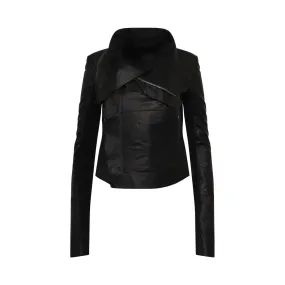 Classic Leather Biker Jacket in Black