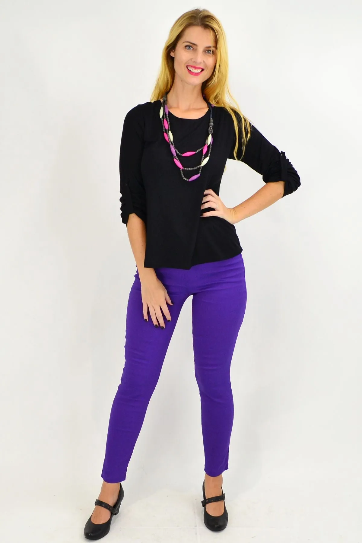 Classic Purple Pencil Leg Pants