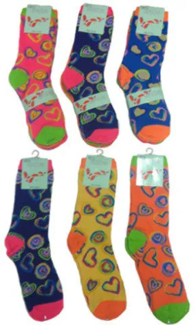 computer patterned socks - heart patterns Case of 60