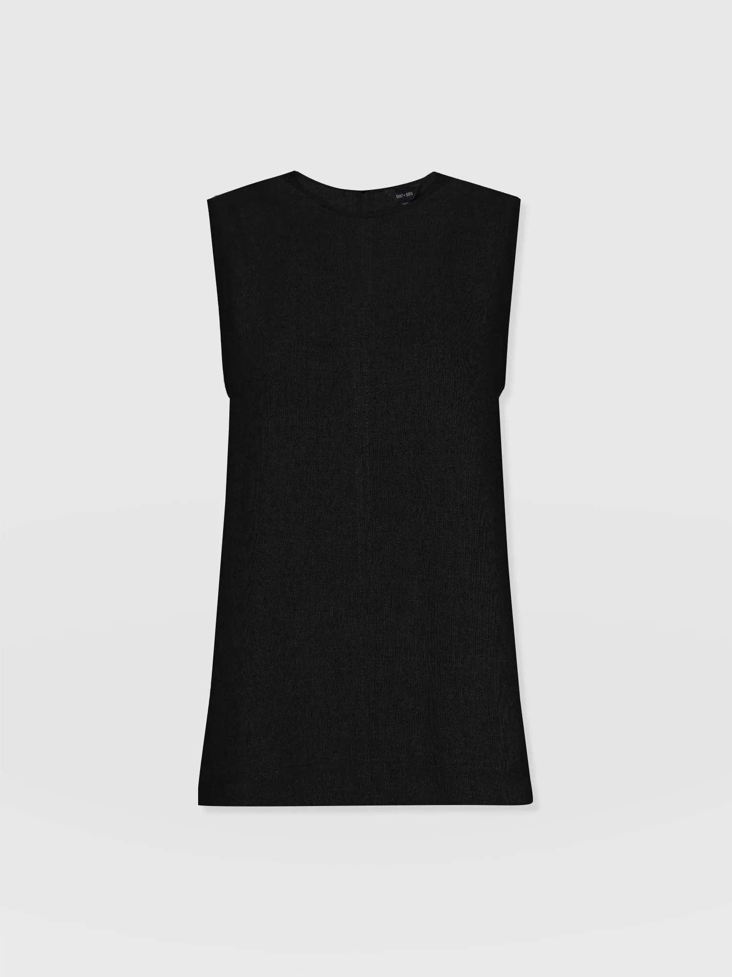 Corinne Linen Tunic  - Black