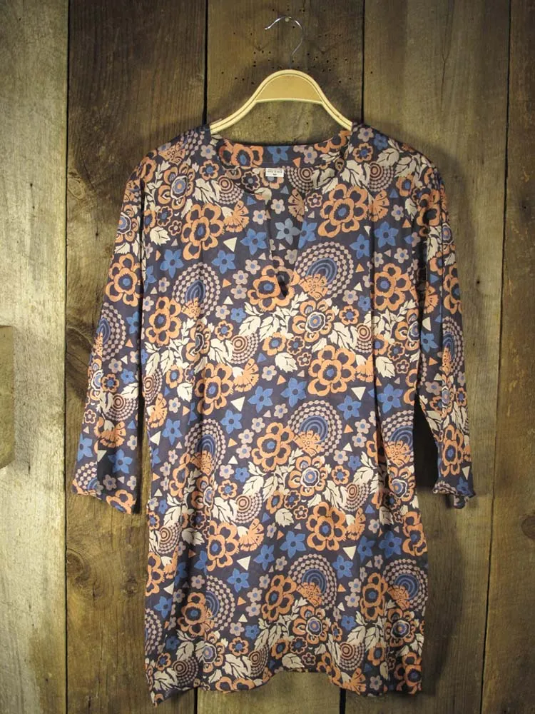 Cotton Tunic Top Burnt Colors