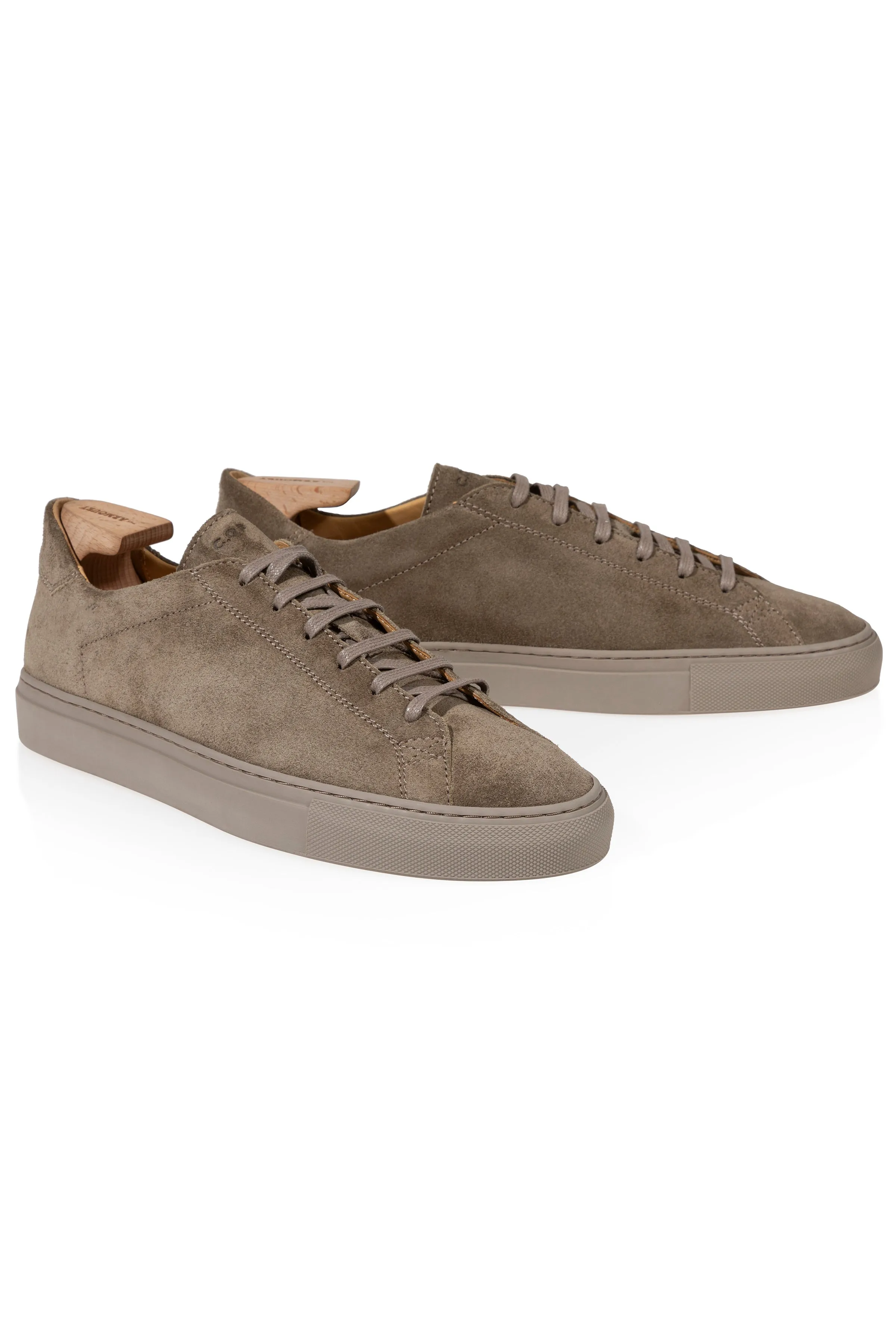 C.QP Racquet Sr Ebony Khaki Suede Lined Sneakers