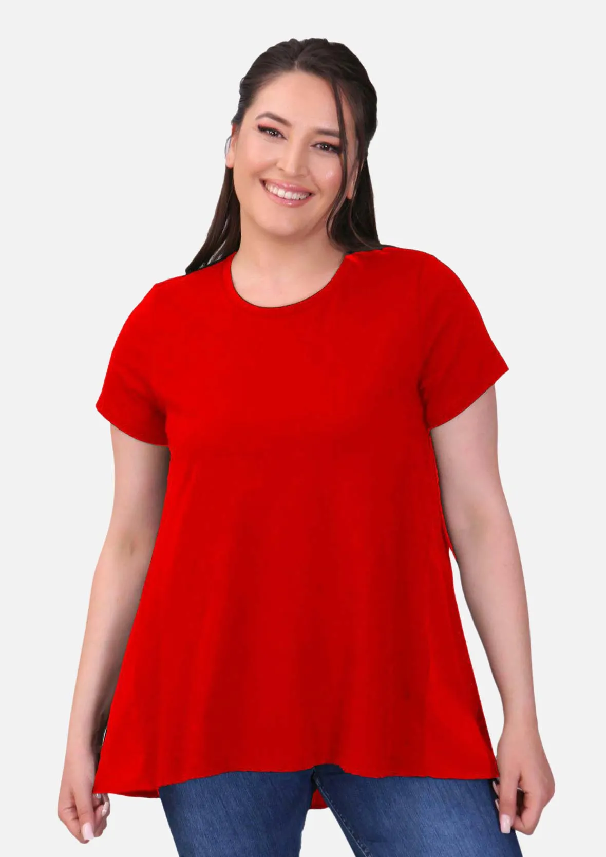 Crew Neck Poplin Tunic Top