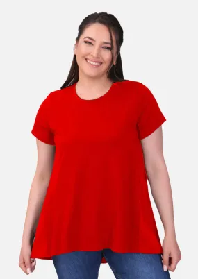 Crew Neck Poplin Tunic Top