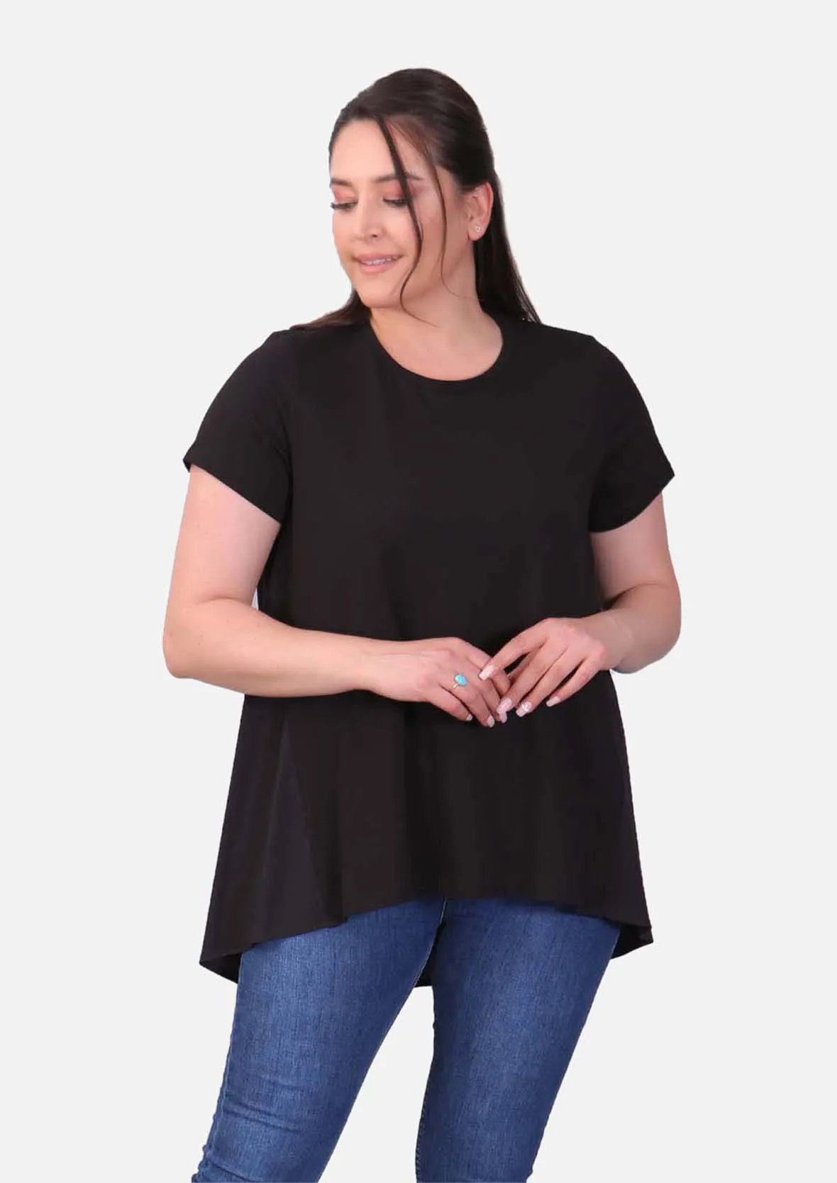 Crew Neck Poplin Tunic Top