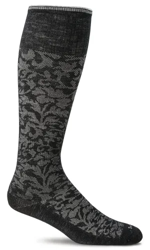 Damask Women's Bamboo/Merino Moderate Graduated Compression Socks in Black