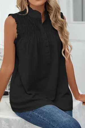 Dania Ruched Tank Top | BLACK