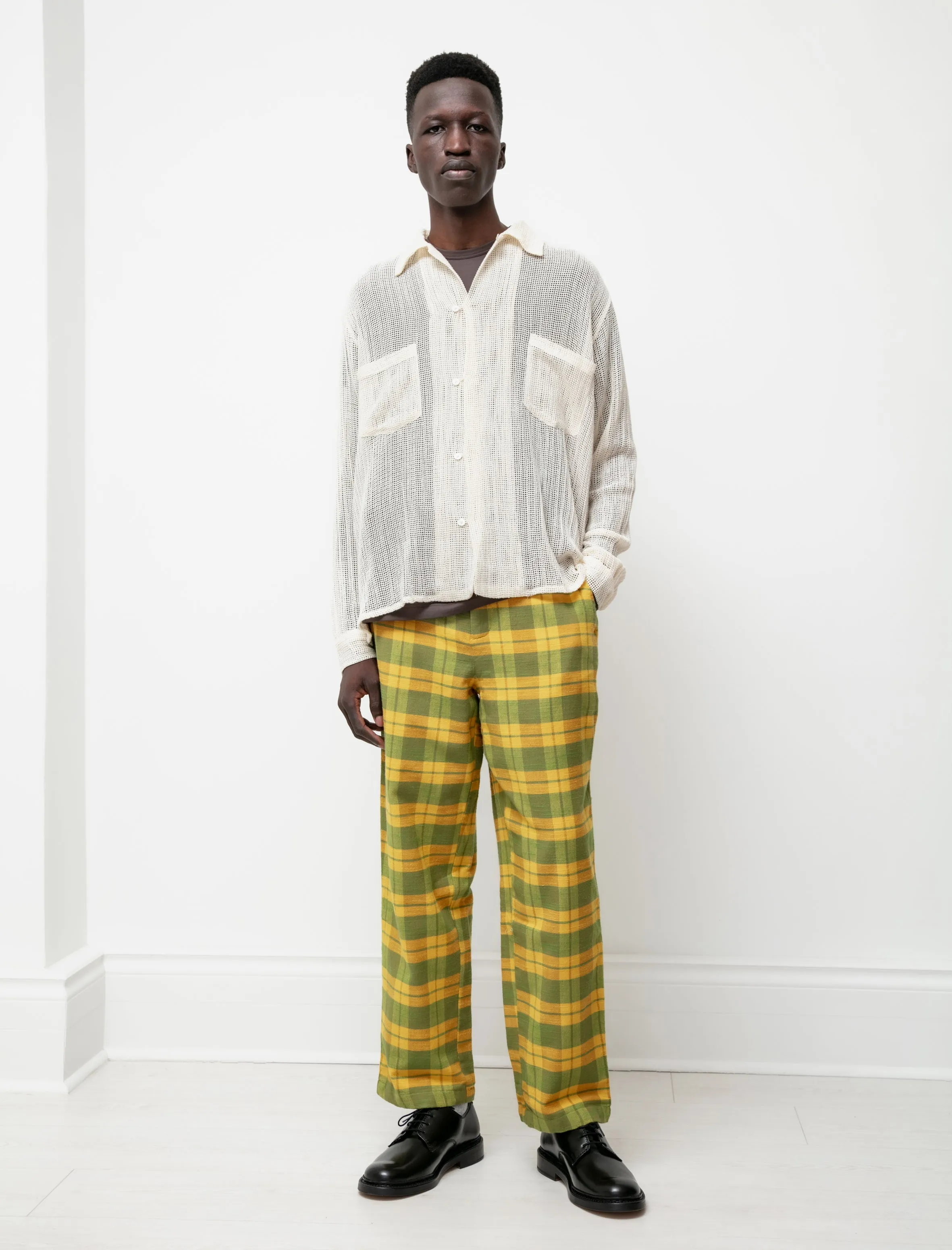 Daytime Plaid Trousers Yellow/Green