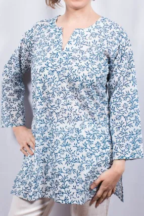 Dolma Cotton Tunic Botanical Blue