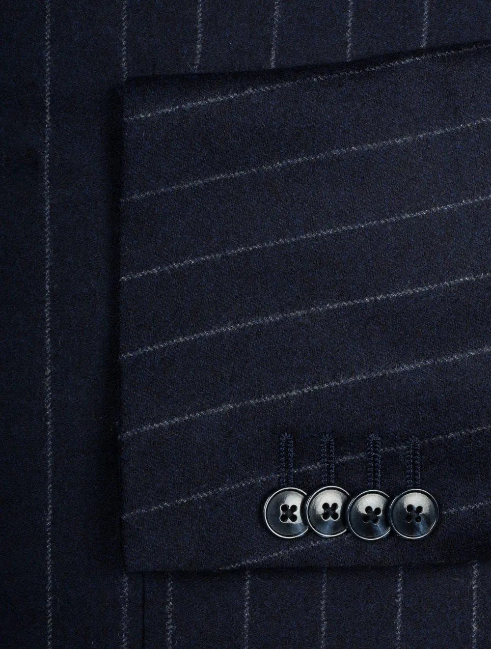 Double Breasted Stripe Suit Dark Blue