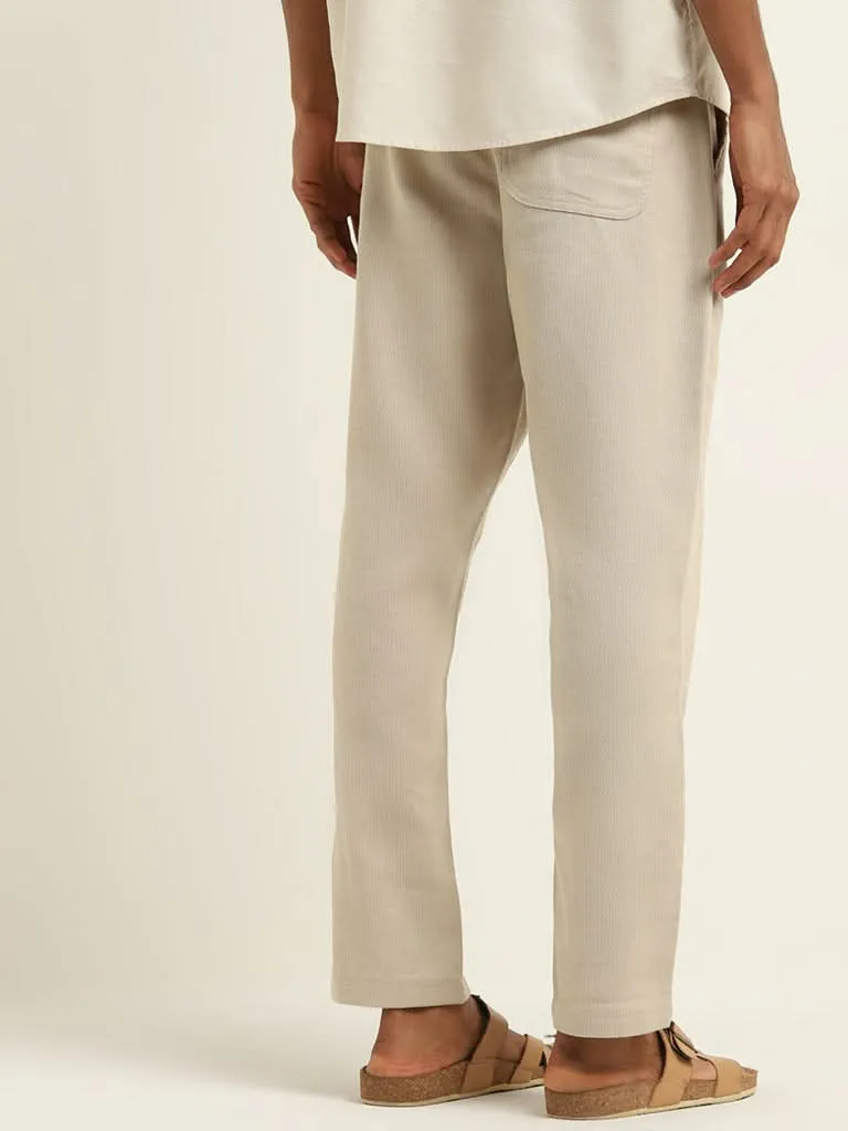 ETA Taupe Relaxed-Fit Mid-Rise Cotton Chinos