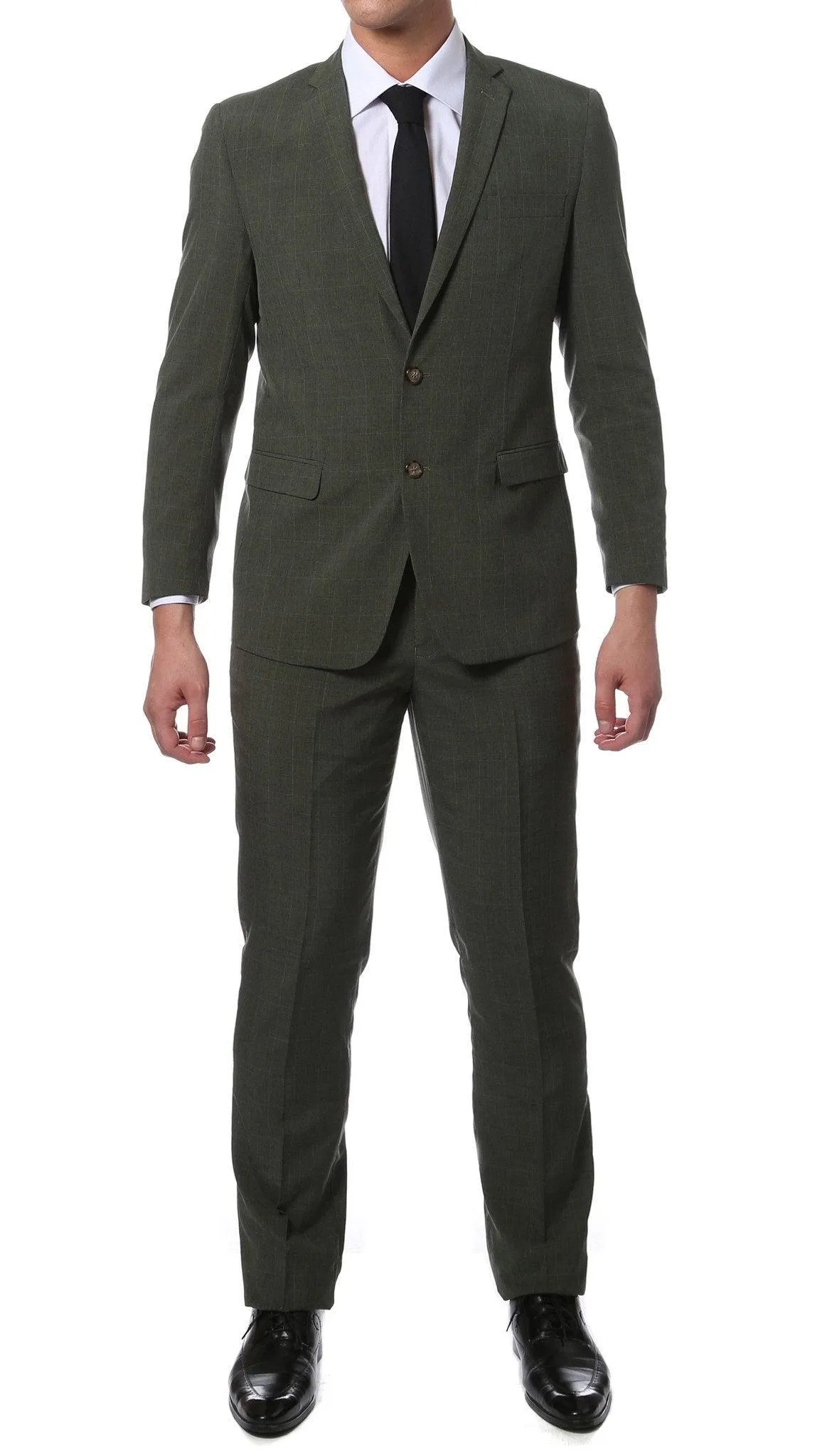 Etro Green Glen Plaid Slim Fit 2 Piece Suit