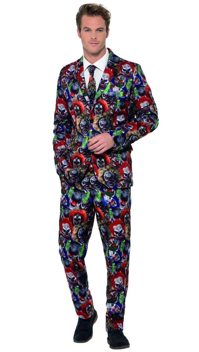 Evil Clown Mens Halloween Stand Out Costume Suit