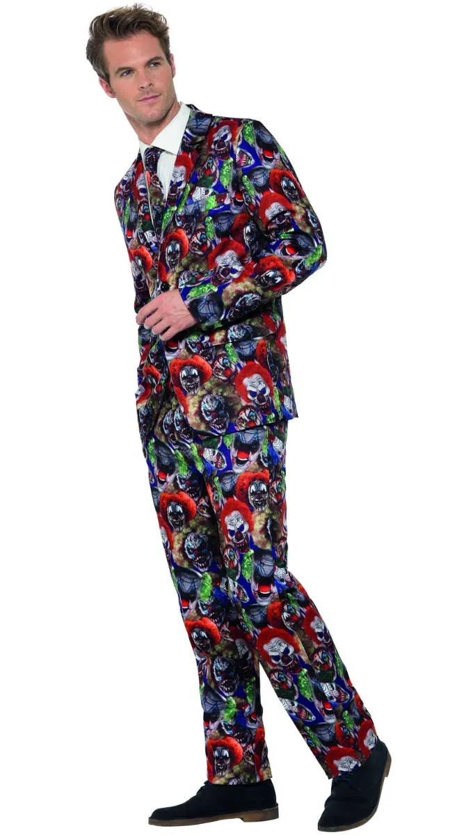 Evil Clown Mens Halloween Stand Out Costume Suit