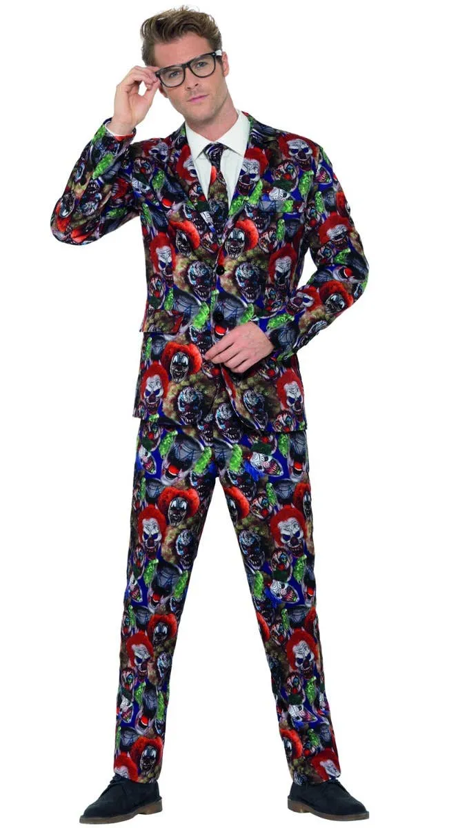 Evil Clown Mens Halloween Stand Out Costume Suit