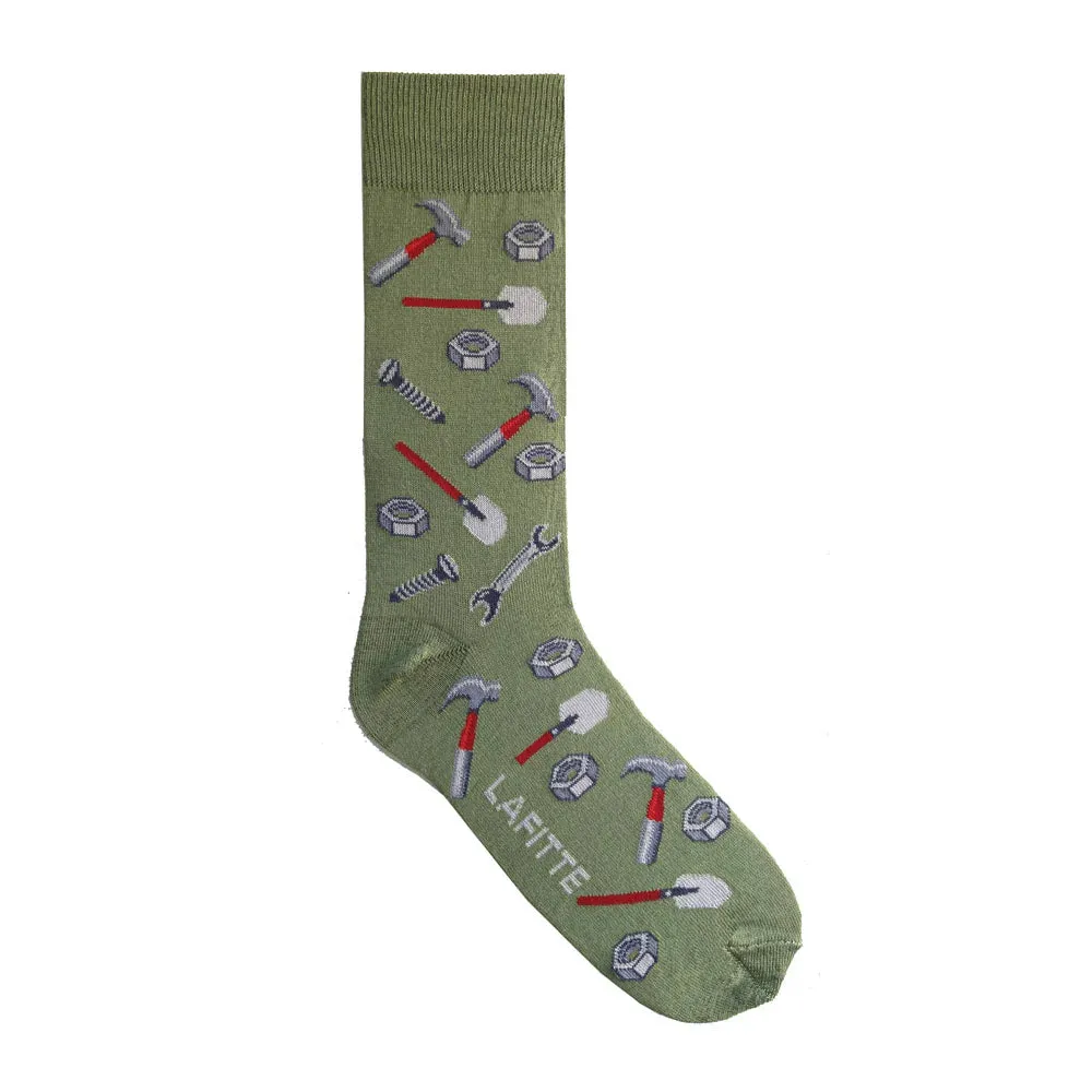 Fix It Men's Crew Socks in Khaki - Aussie Made