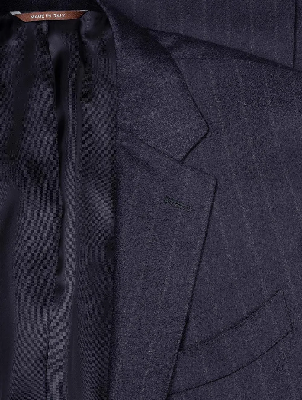 Flannel Stripe Suit Navy