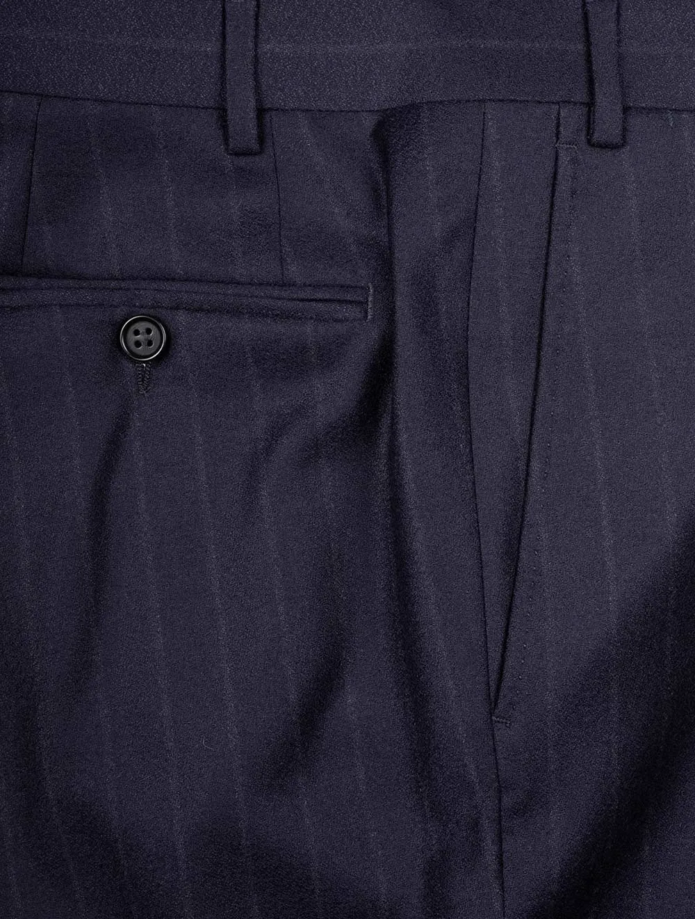 Flannel Stripe Suit Navy