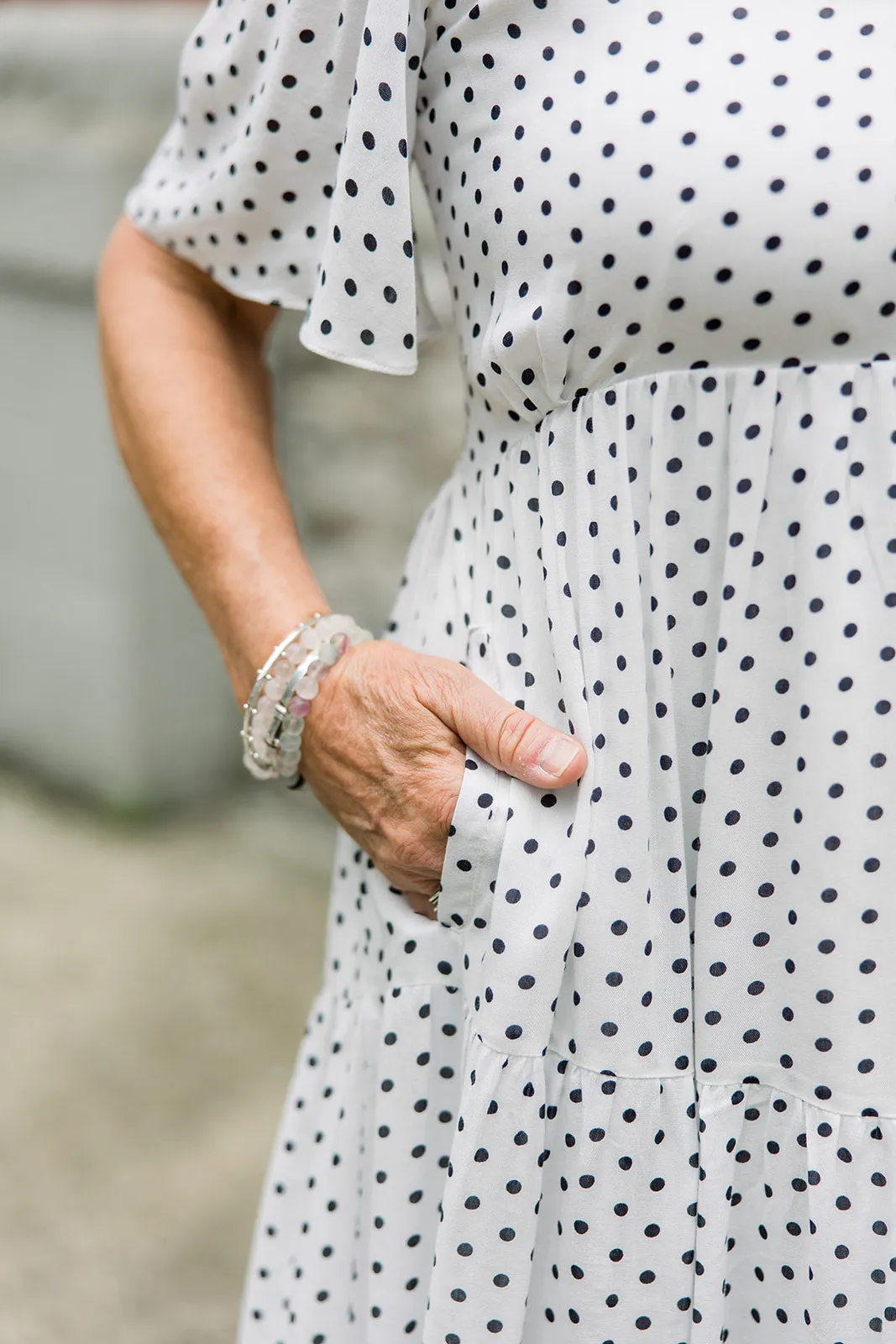 Flutter Sleeve Tiered Dress