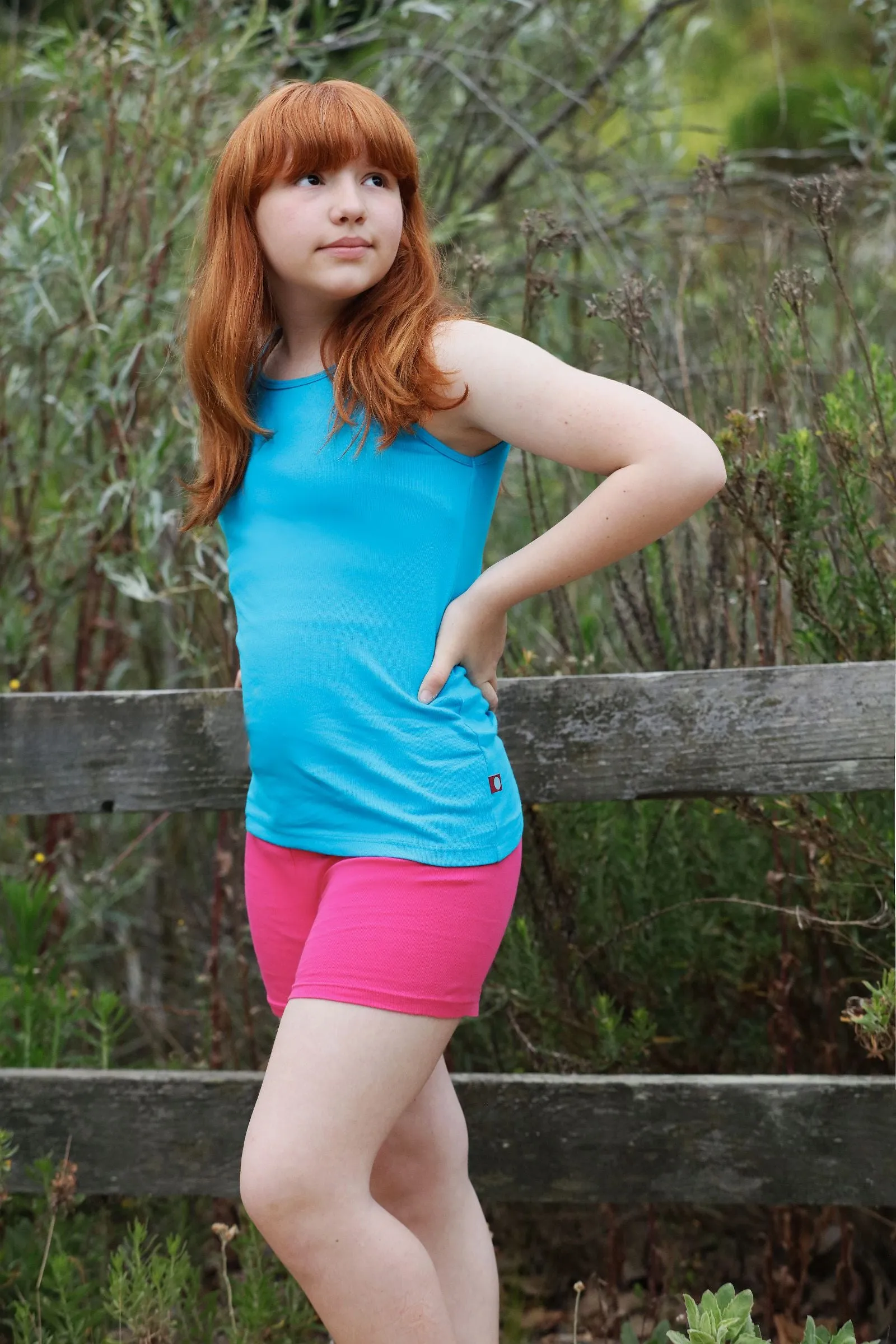 Girls Soft 100% Cotton Bike Shorts | Turquoise