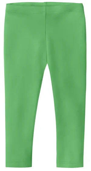 Girls Soft 100% Cotton Capri Leggings | Elf Green