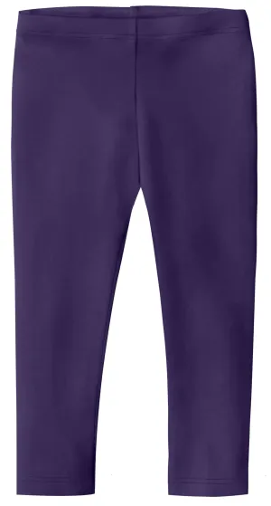 Girls Soft 100% Cotton Capri Leggings | Purple