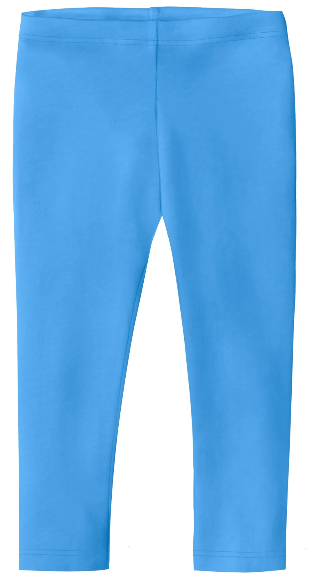 Girls Soft 100% Cotton Capri Leggings | River Blue