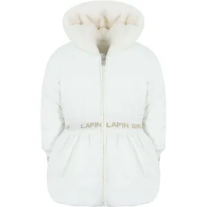 Girls White Reversible Coat