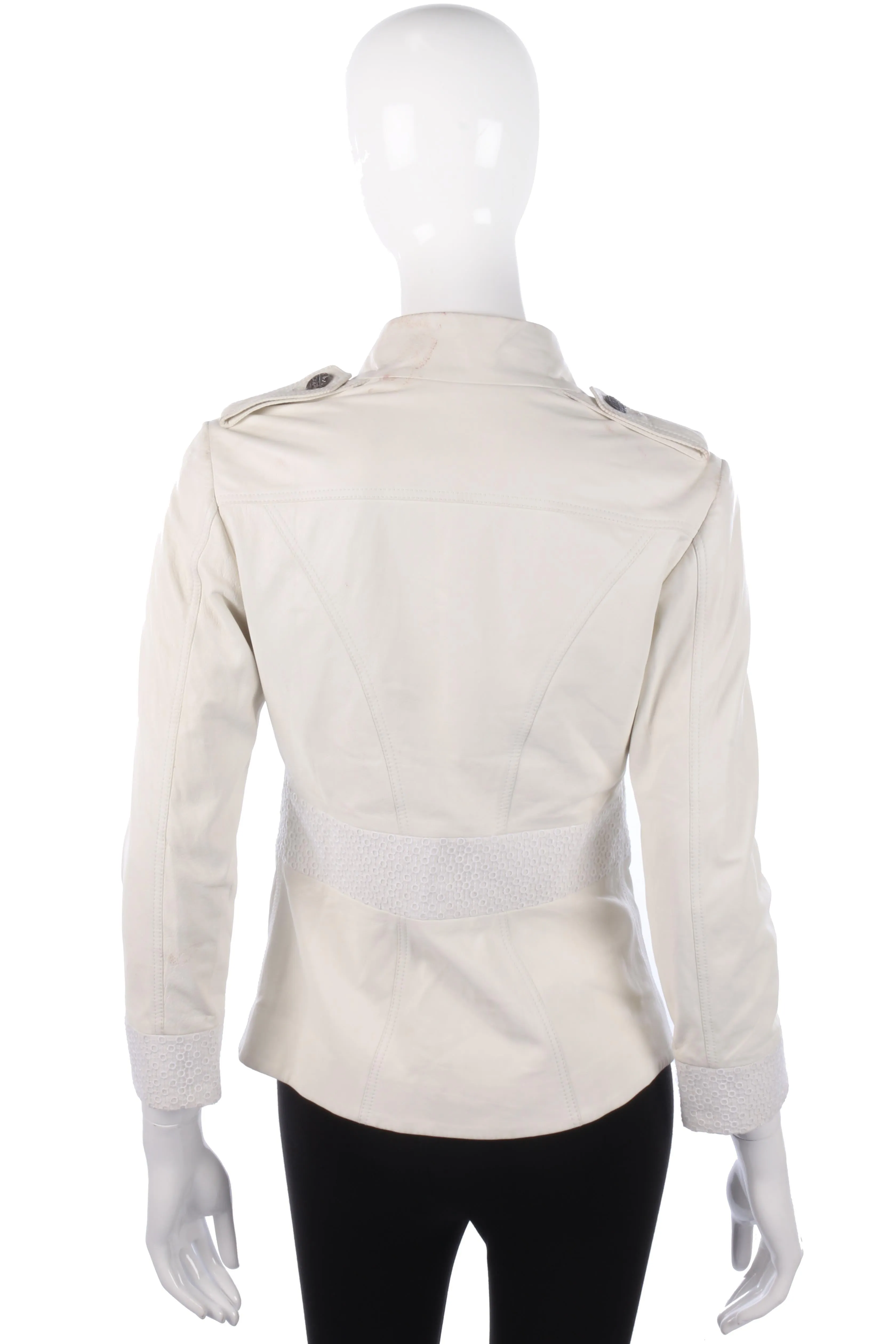 Graeme Black Super Soft Leather Jacket White Size S