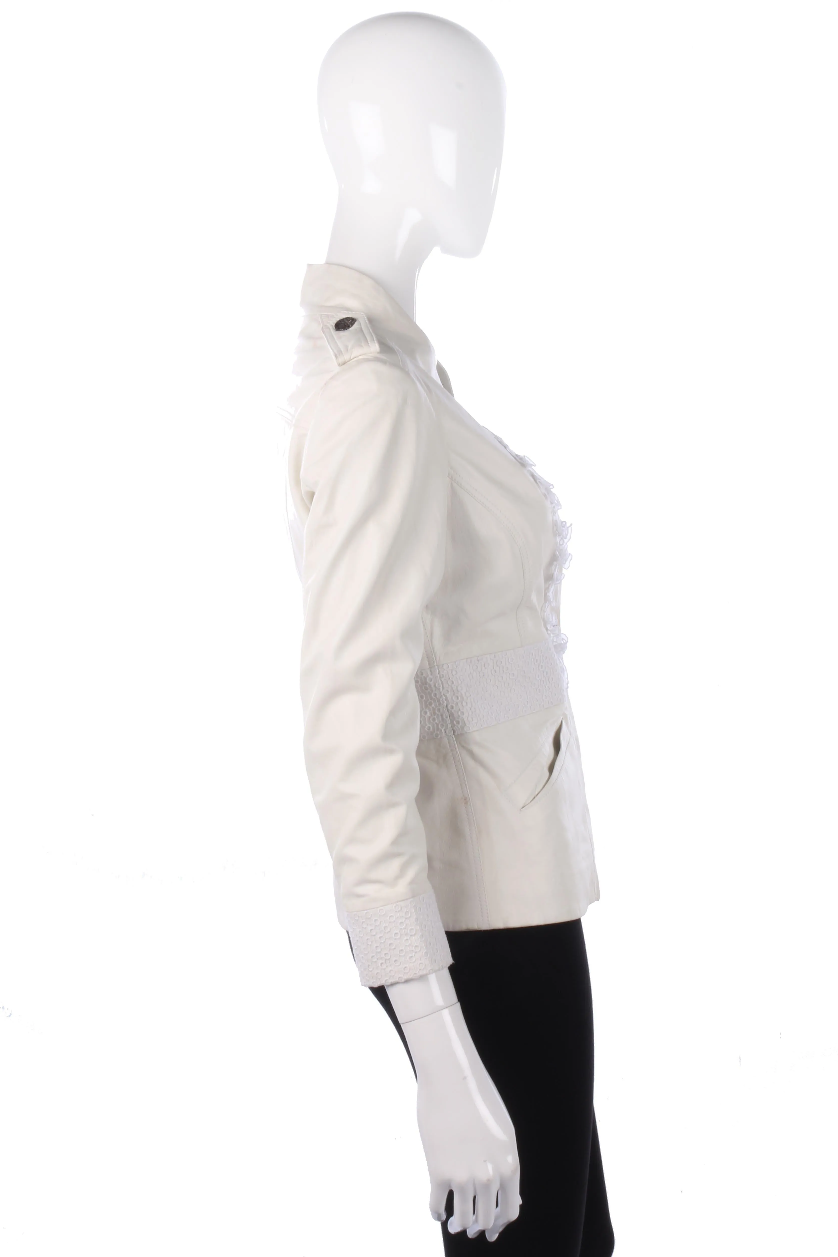 Graeme Black Super Soft Leather Jacket White Size S